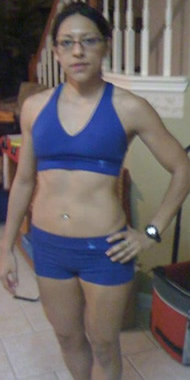 Fitness Competitor photo before Octane Energy Drink and Moomiyo